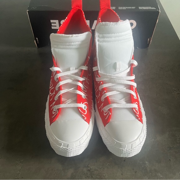 NEW MENS UNT1TL3D "Not a Chuck - Red" CONVERSE SNEAKERS HIGH TOPS Size 10 - Picture 4 of 10